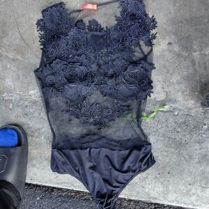 Banjul Midnight Floral Lace Bodysuit